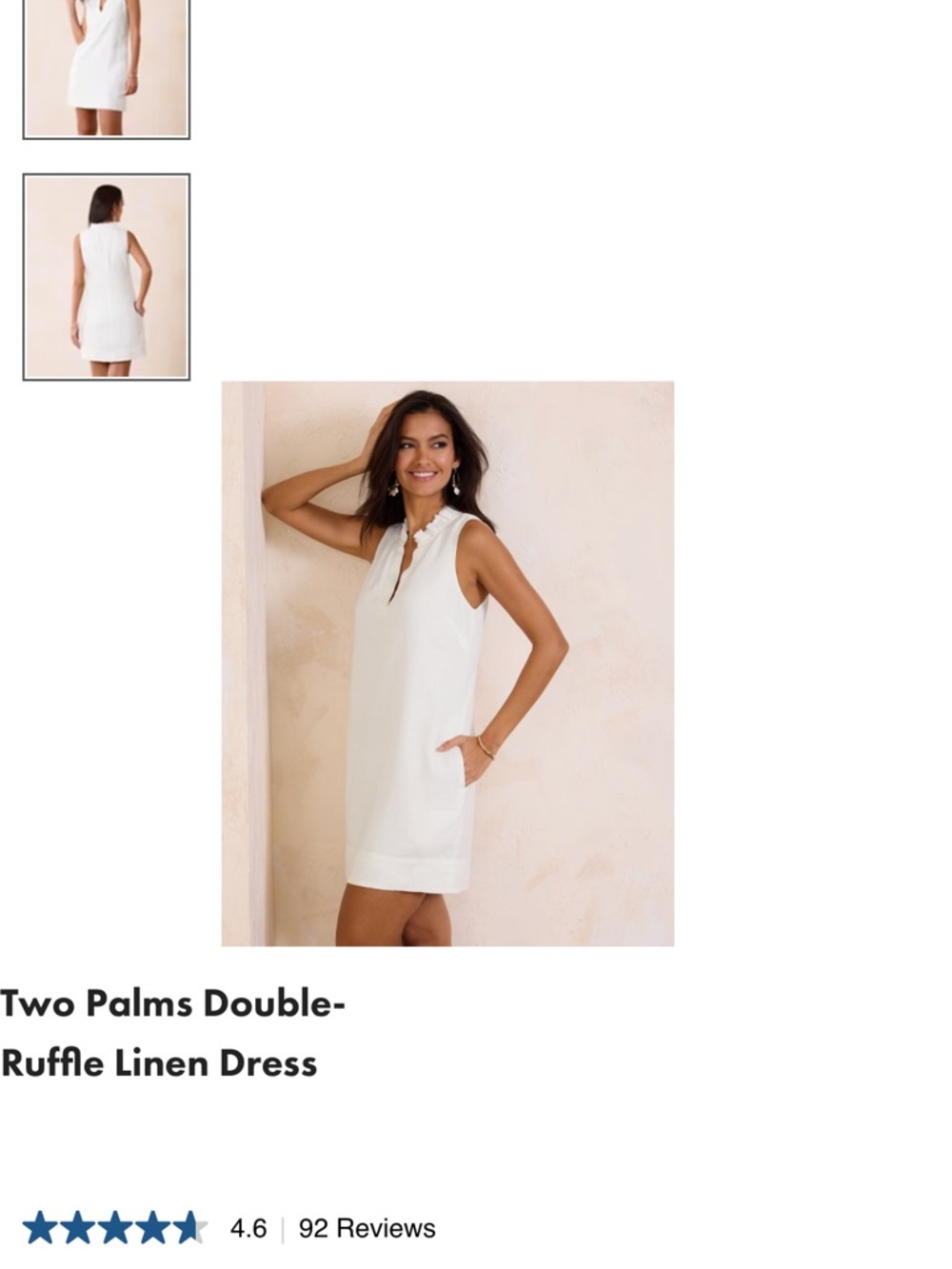 Tommy Bahama two palms ruffle White Sleeveless Double-Ruffle Shift Dress